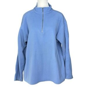 Patagonia Womens Medium Blue Fleece Quarter Zip Pullover Made in USA Relaxed Fit